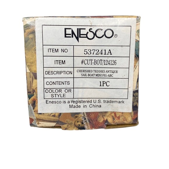 1999 Cherished Teddies Antique Sail Boat With Mini Bear Figurine NEW #537241 - Picture 9 of 10